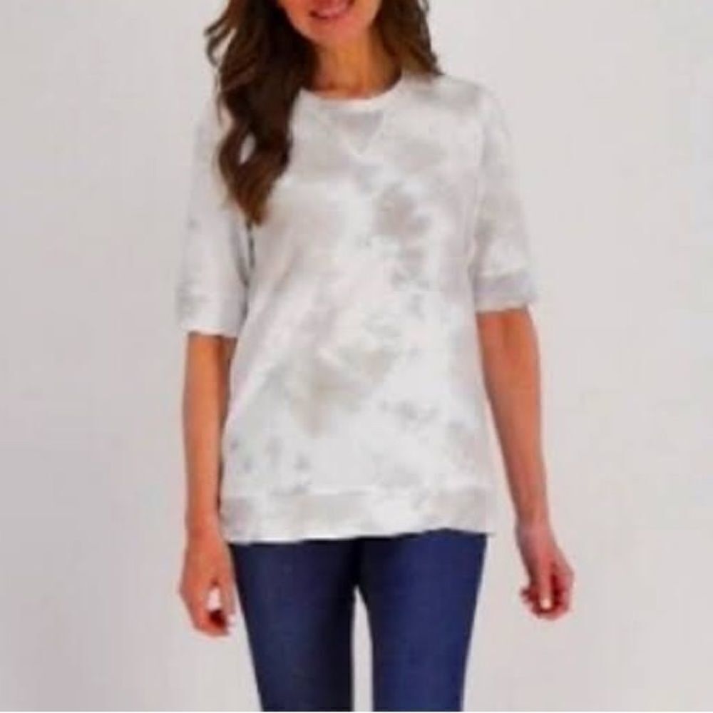 Belle by Kim Gravel Tie Dye Elbow Sleeve Sweatshirt